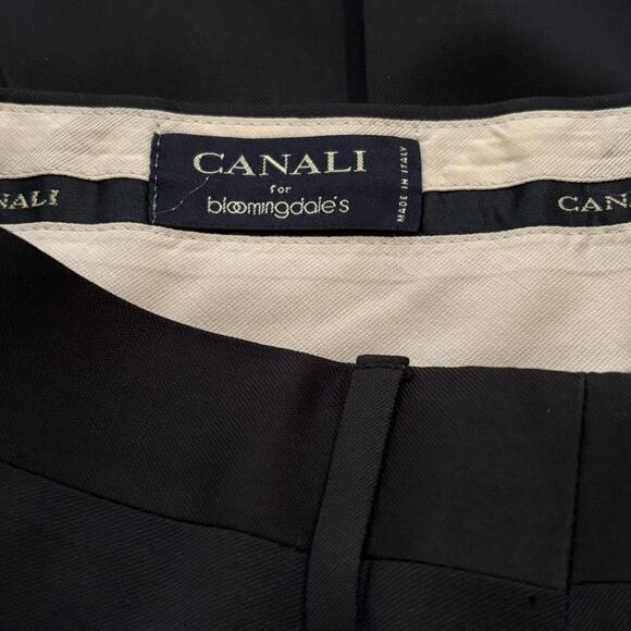 Canali Navy Blue Double Pleated Italian Wool Dress Pants 34X27 $395 Woolmark* - Picture 3 of 6
